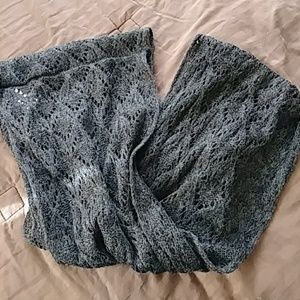 Grey lace like infinity scarf